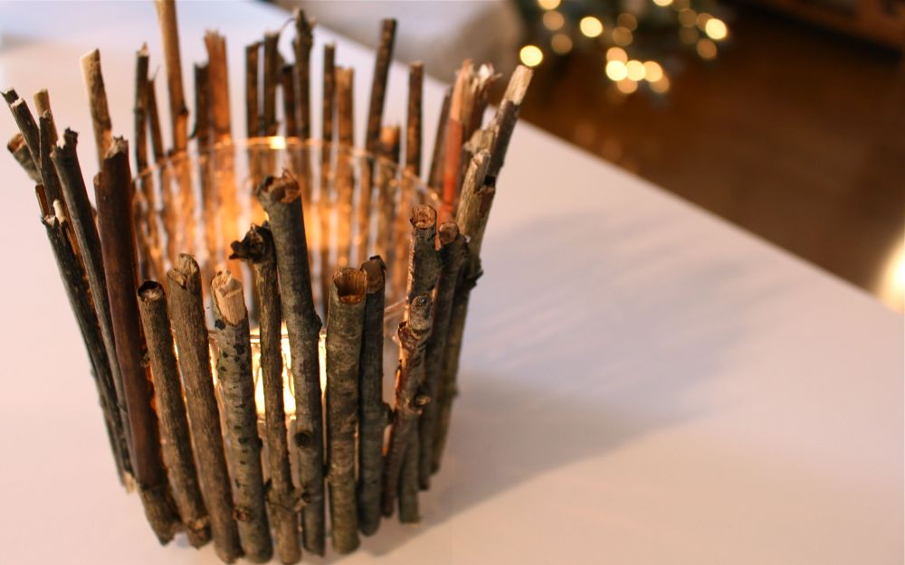 Make A Rustic Twig Candle Holder