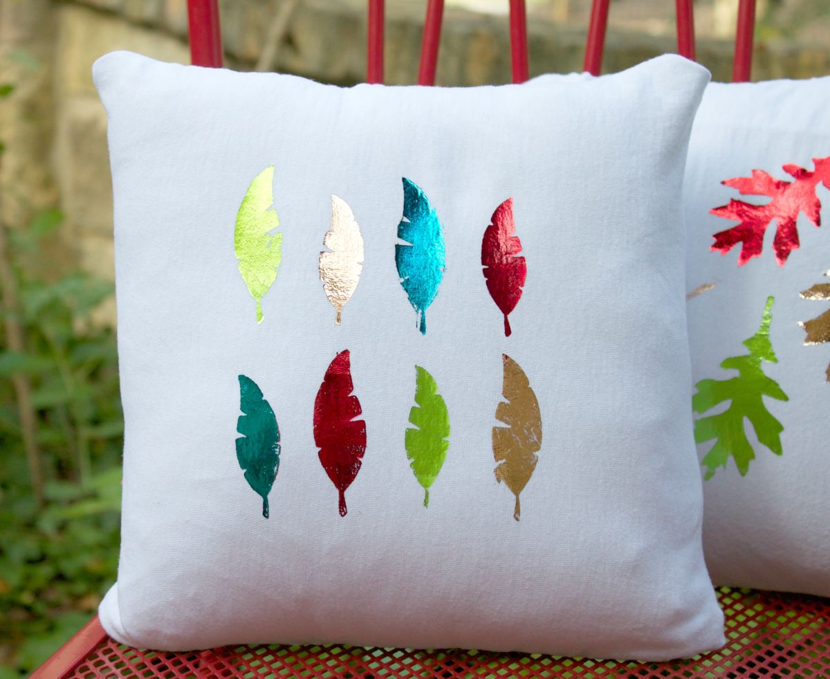 Fun Leaf Foiled Pillows