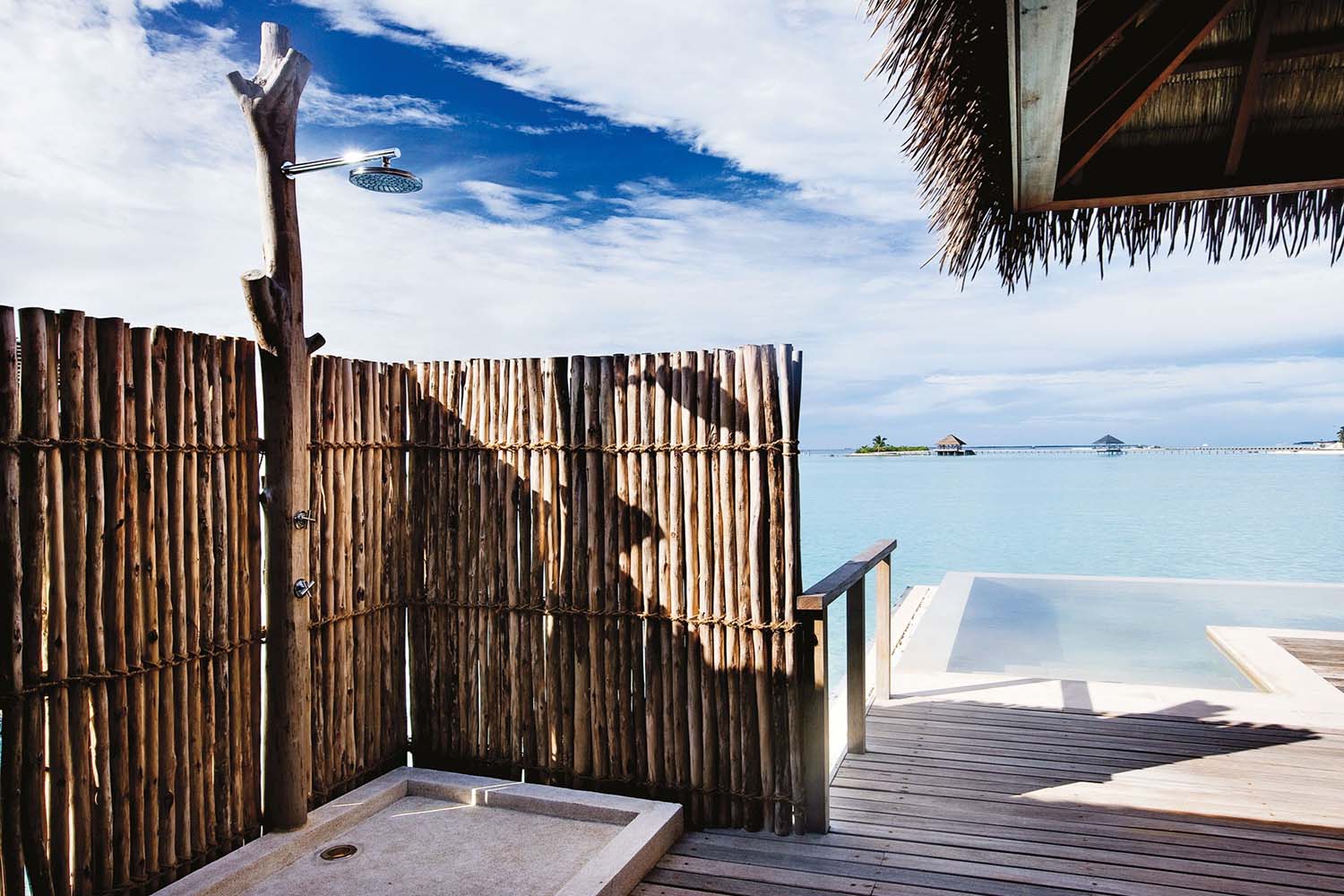 Maldive ocean outdoor shower