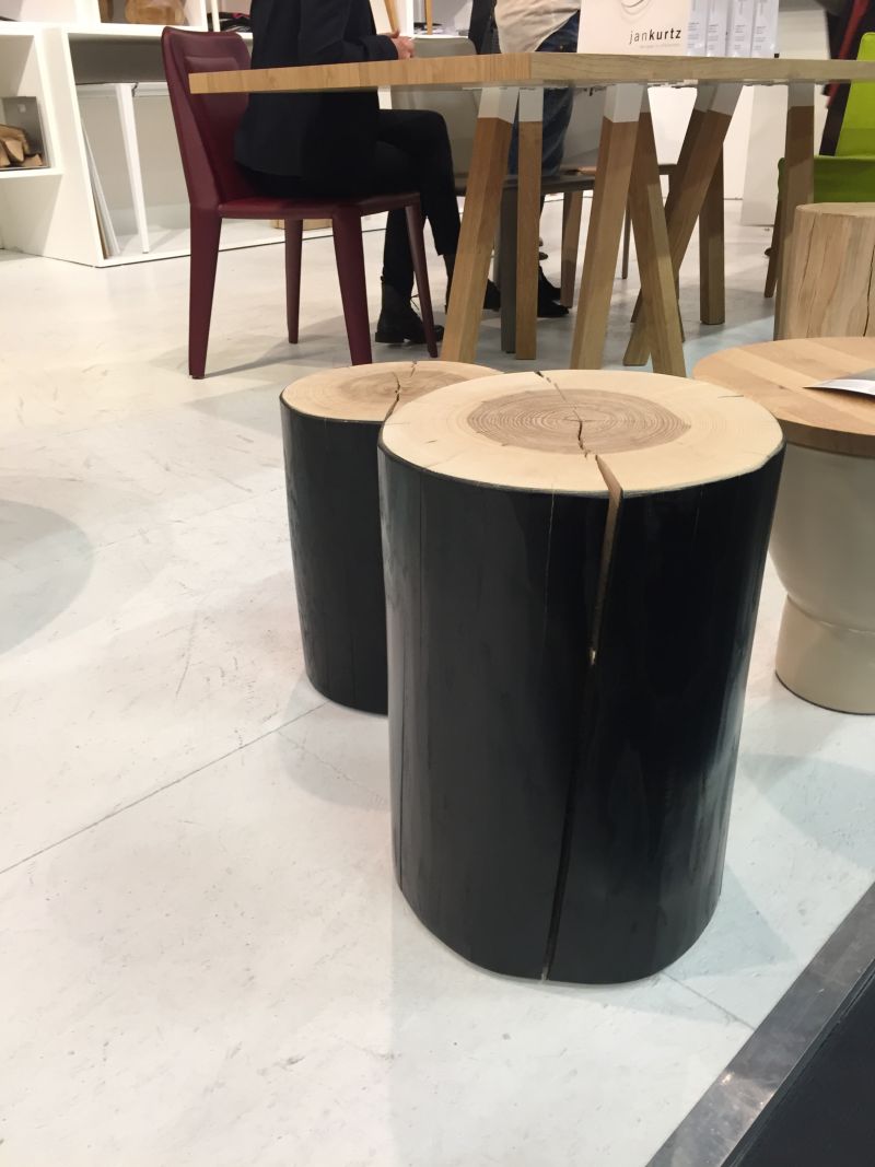 Man cave wood stools in black