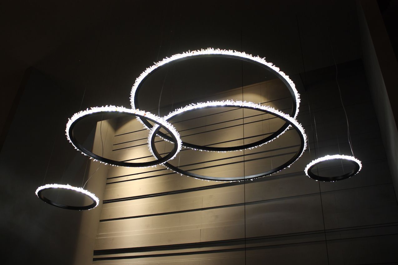 Manooi ring lights to hang like chandeliers