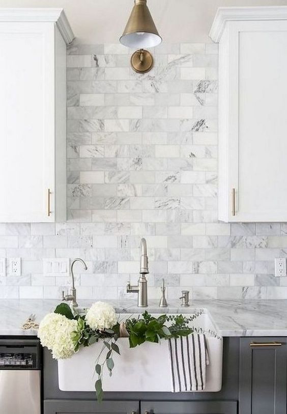 Marble Subway Tile Backsplash