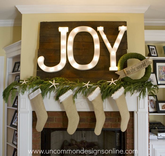 Marquee christmas mantel