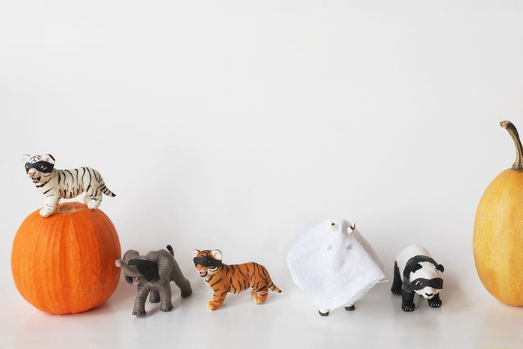 Masked toy animals