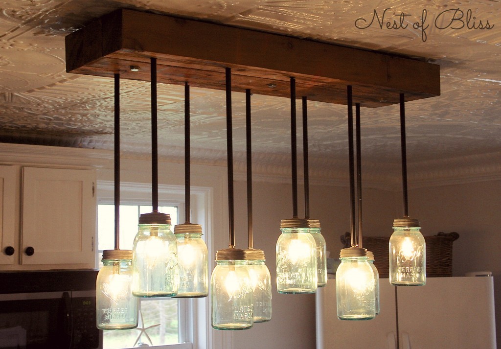 Mason Jar Chandelier DIY