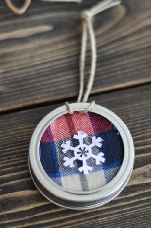 Mason Jar Lid Ornaments