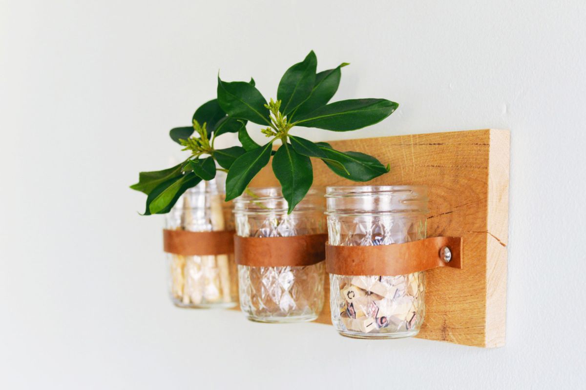 Mason Jar Storage Wall Organizer