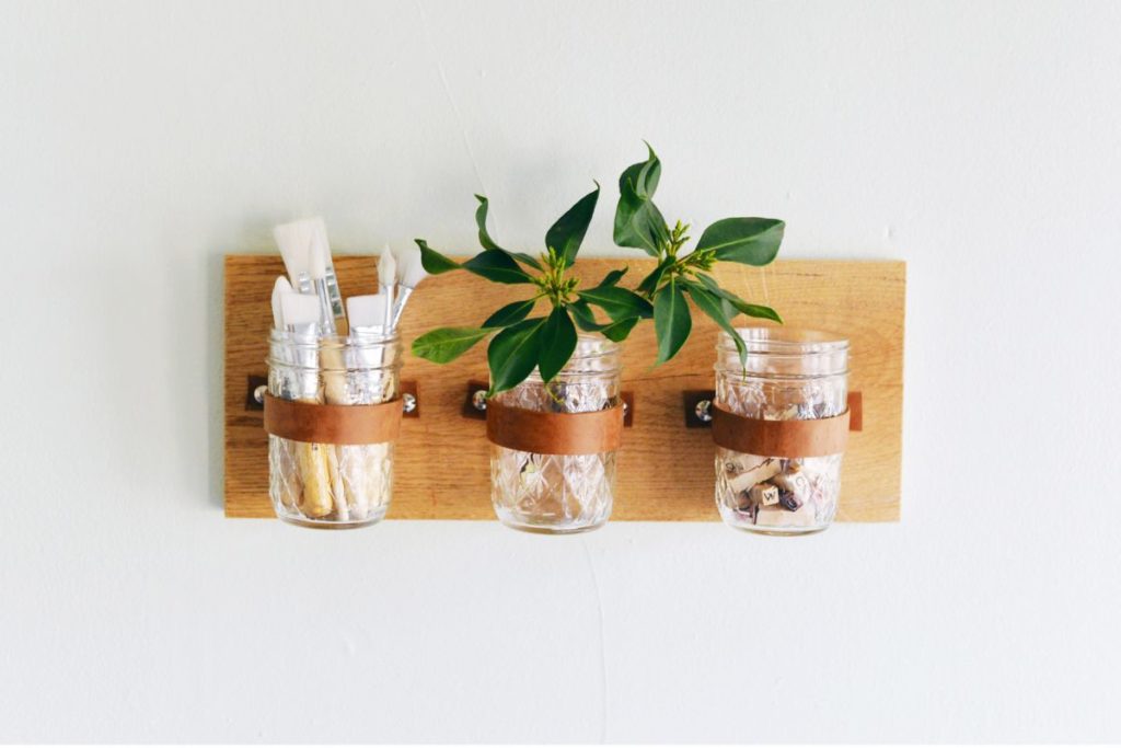 Mason Jar Wall Organizer