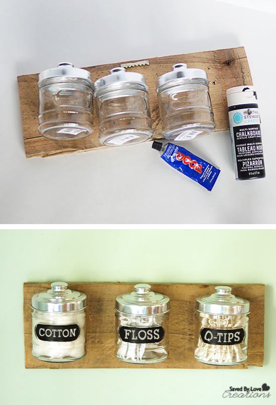 Mason jar storage bathroom