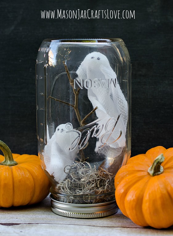 Mason jars Ghost - Halloween Craft