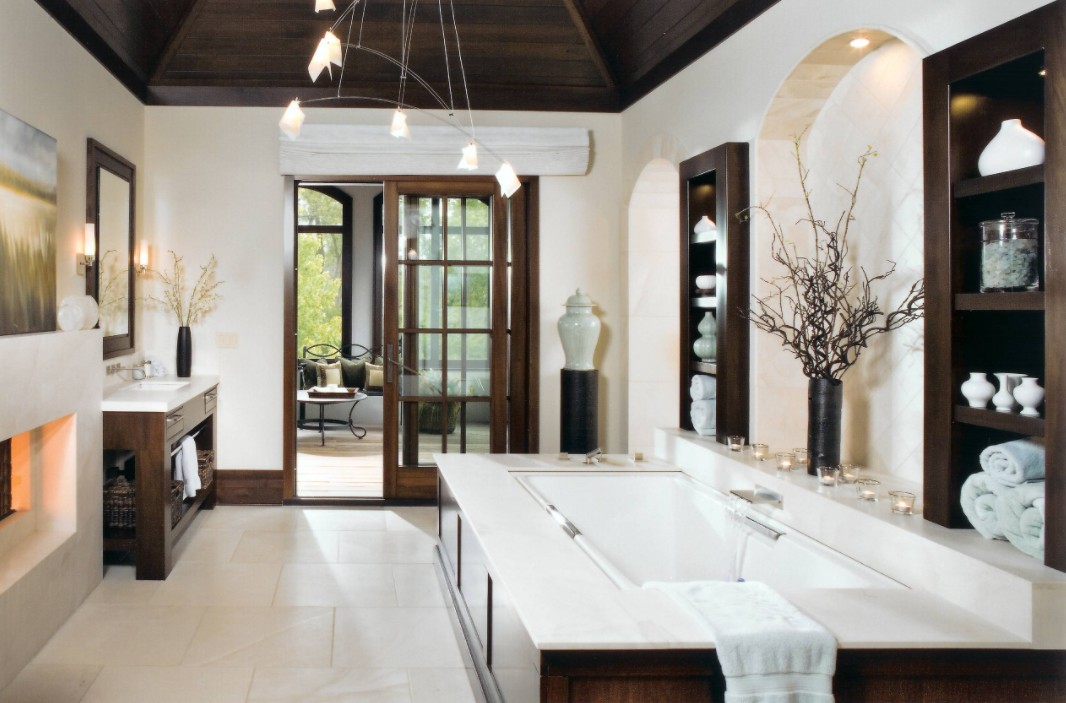 Master bathroom decor with spa feeling