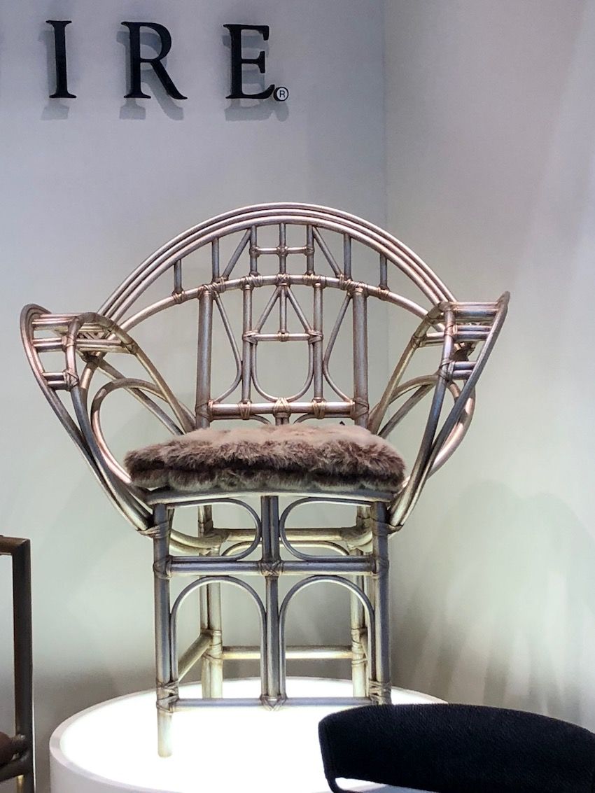 The design of this chair is lithe and regal, especially with its metallic finish.