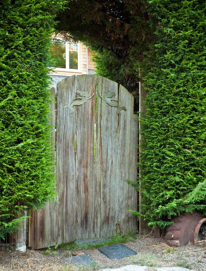 Mermaid on garden doors