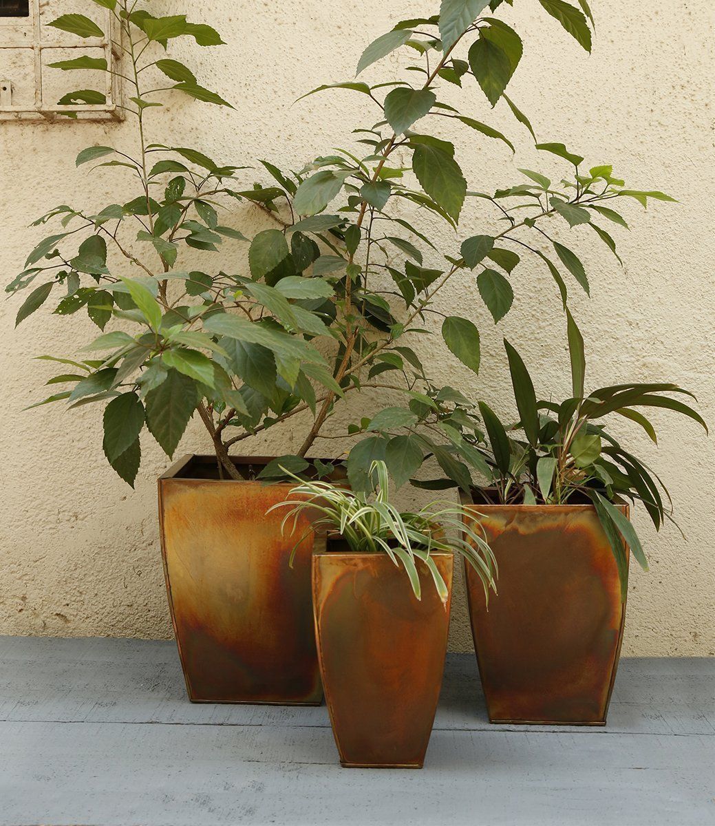 Metal Planter French Buckets Home Decor Garden Accessories