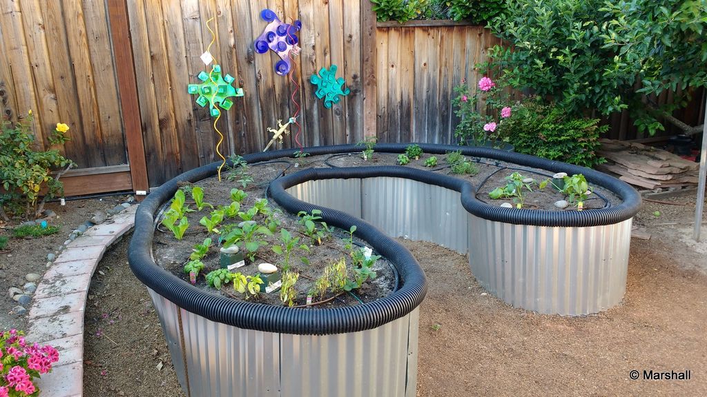 Metal sheet raised garden