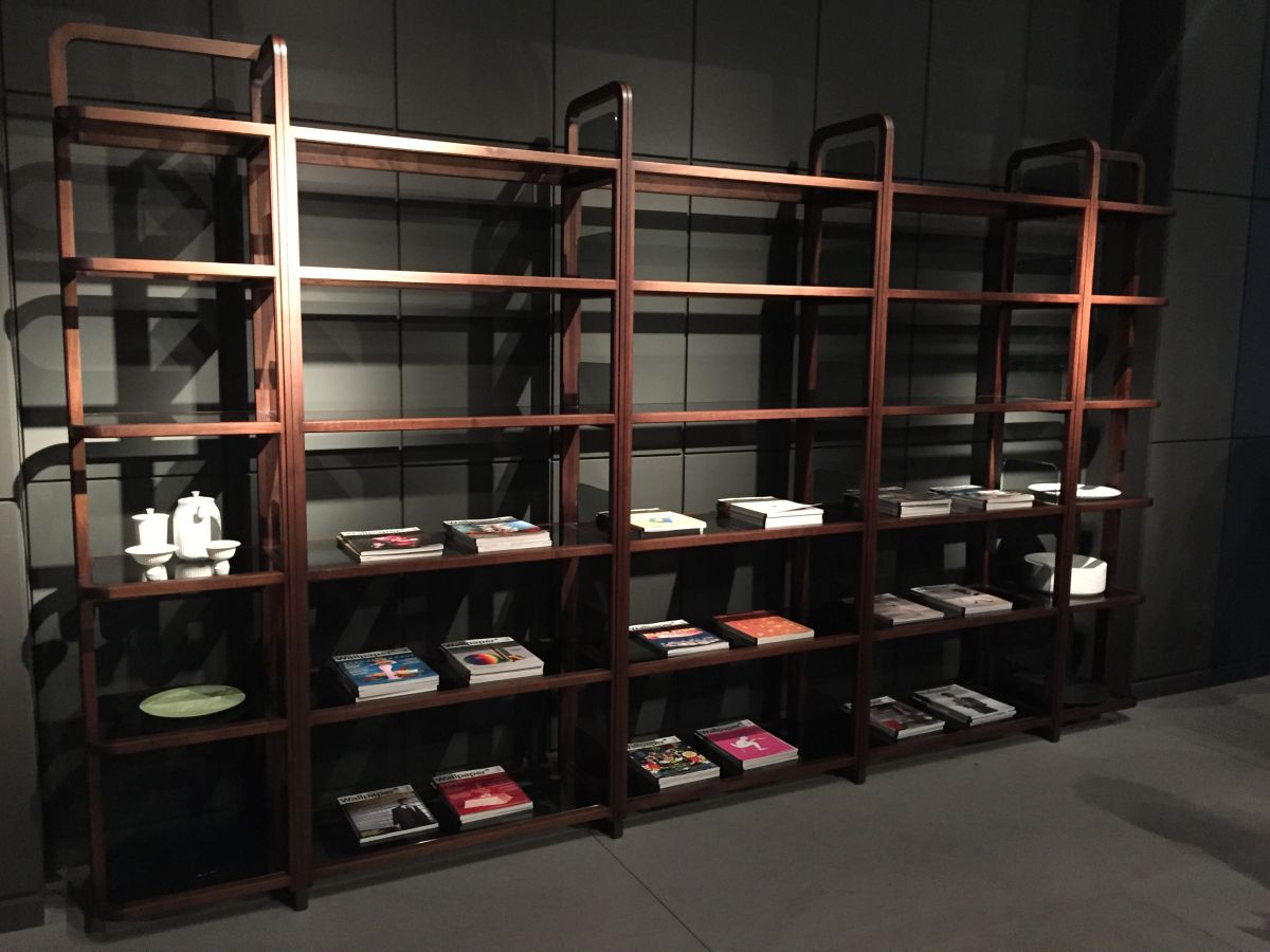 Metalic home library and glass shelves