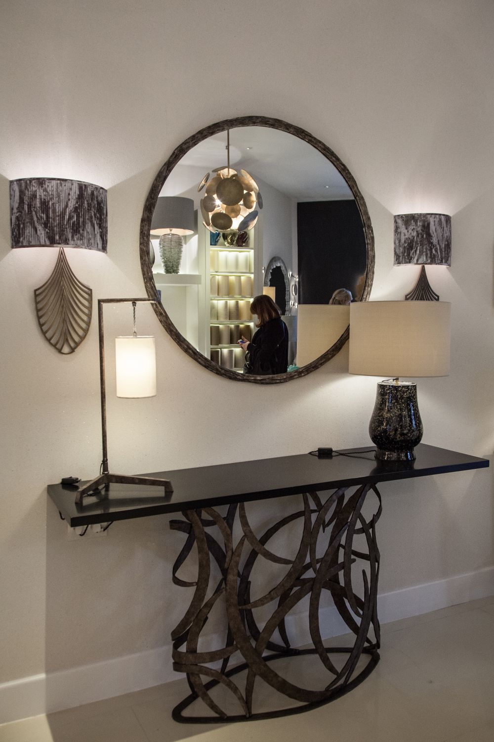 Modern entryway with mirror