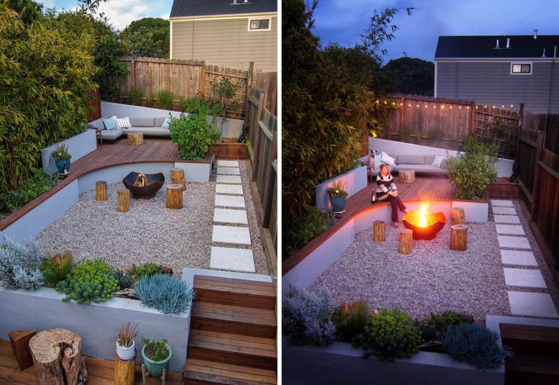 Metallic fire pit for backyard