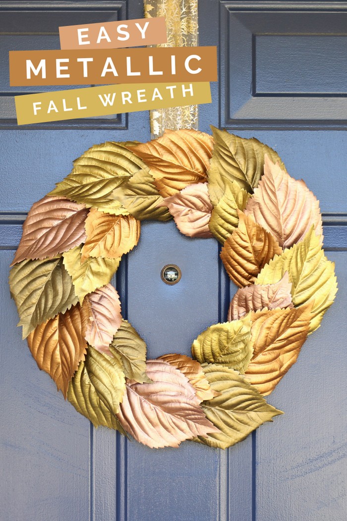 Metallic wreath leaf