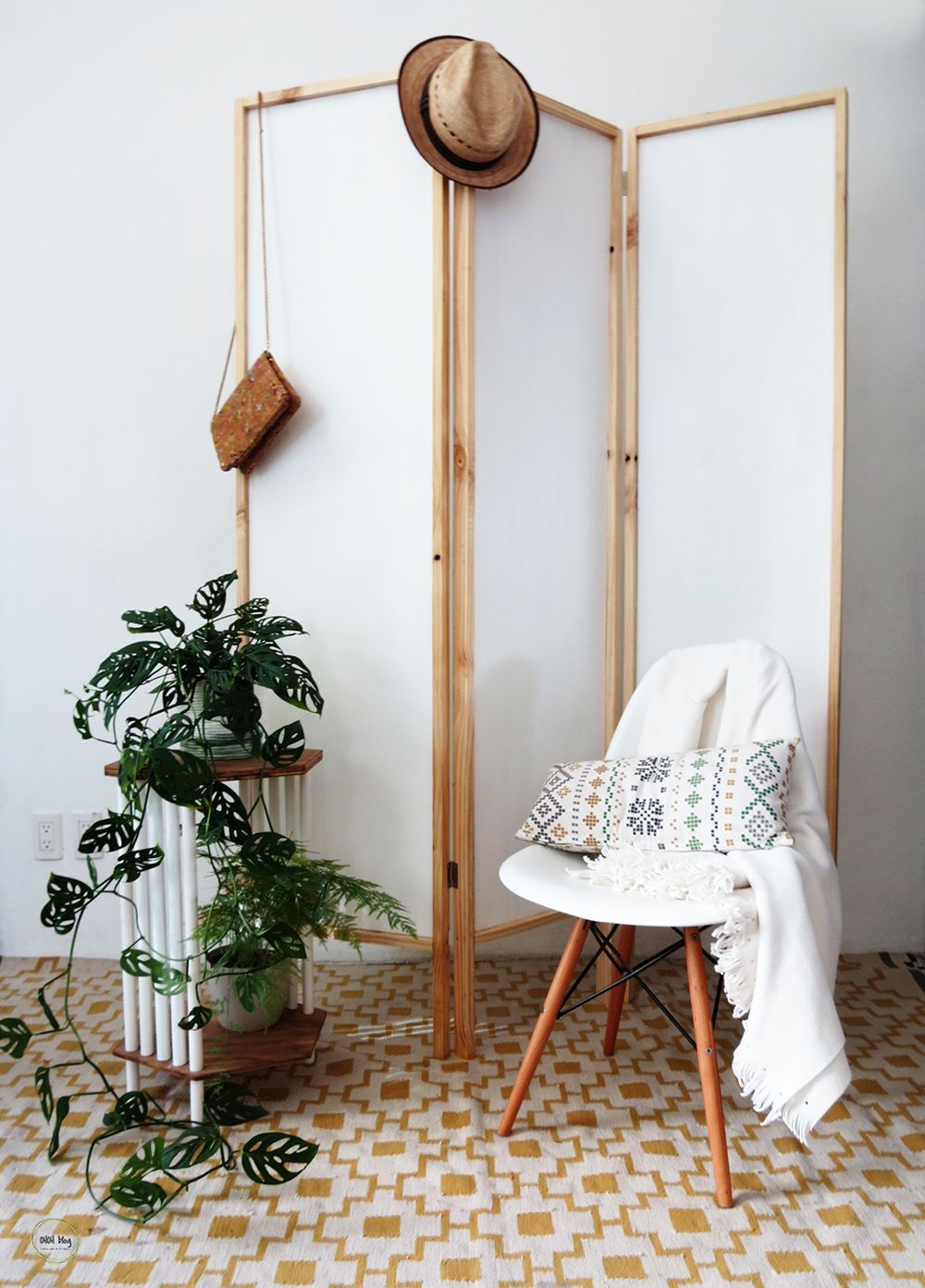 Mid century room divider diy