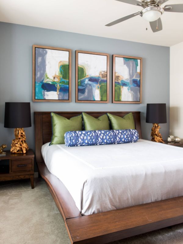 Mid sized trendy master carpeted bedroom photo in Houston