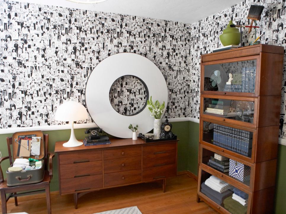 Midcentury modern bandw wallpaper