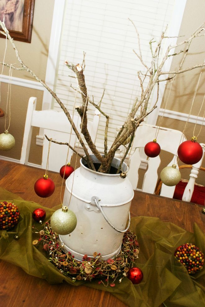 Milk can table centerpiece DIY