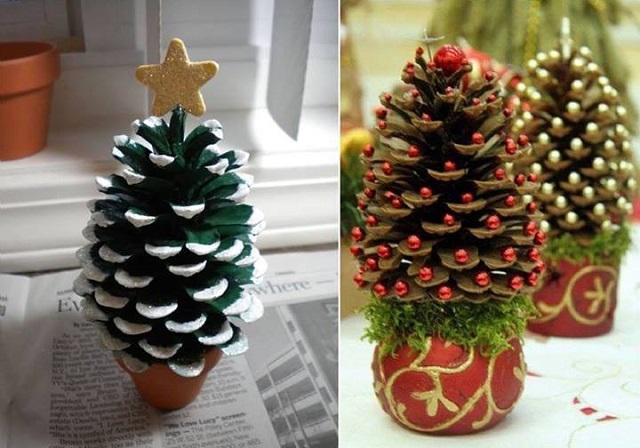 Mini pinecones Christmas Trees