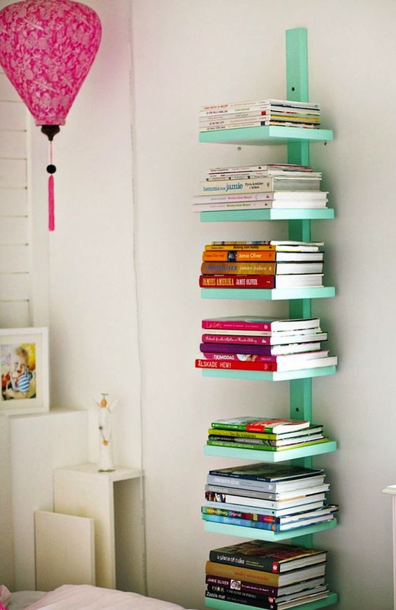Mint floating bookshelf