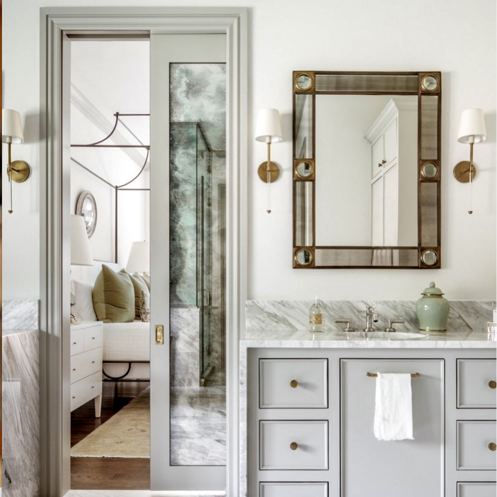 Mirrored Bathroom Pocket Door