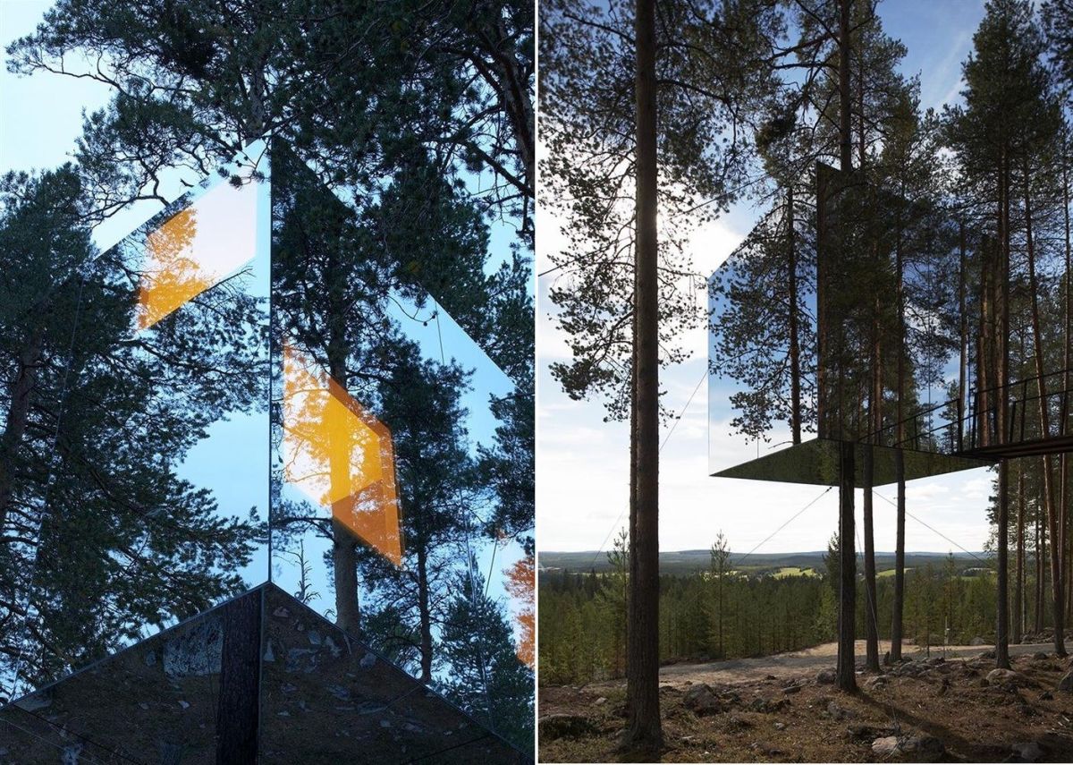 Mirrored Tree Hotel by Tham Videgård Arkitekter Design In Nature