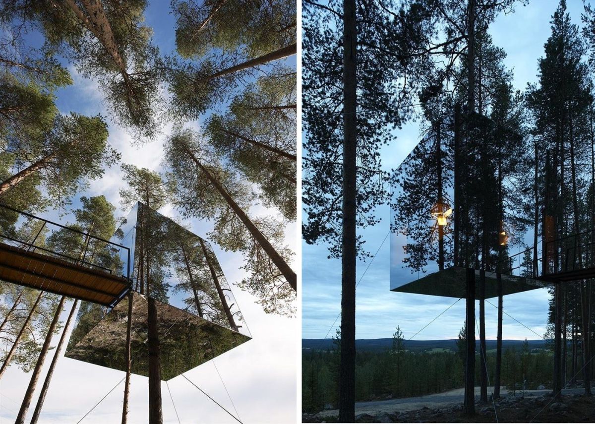 Mirrored Tree Hotel by Tham Videgård Arkitekter Design