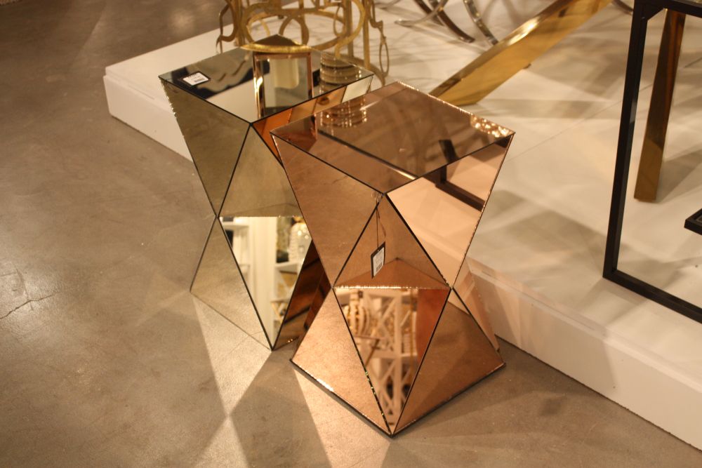 Mirrored sideboards with geometric shape