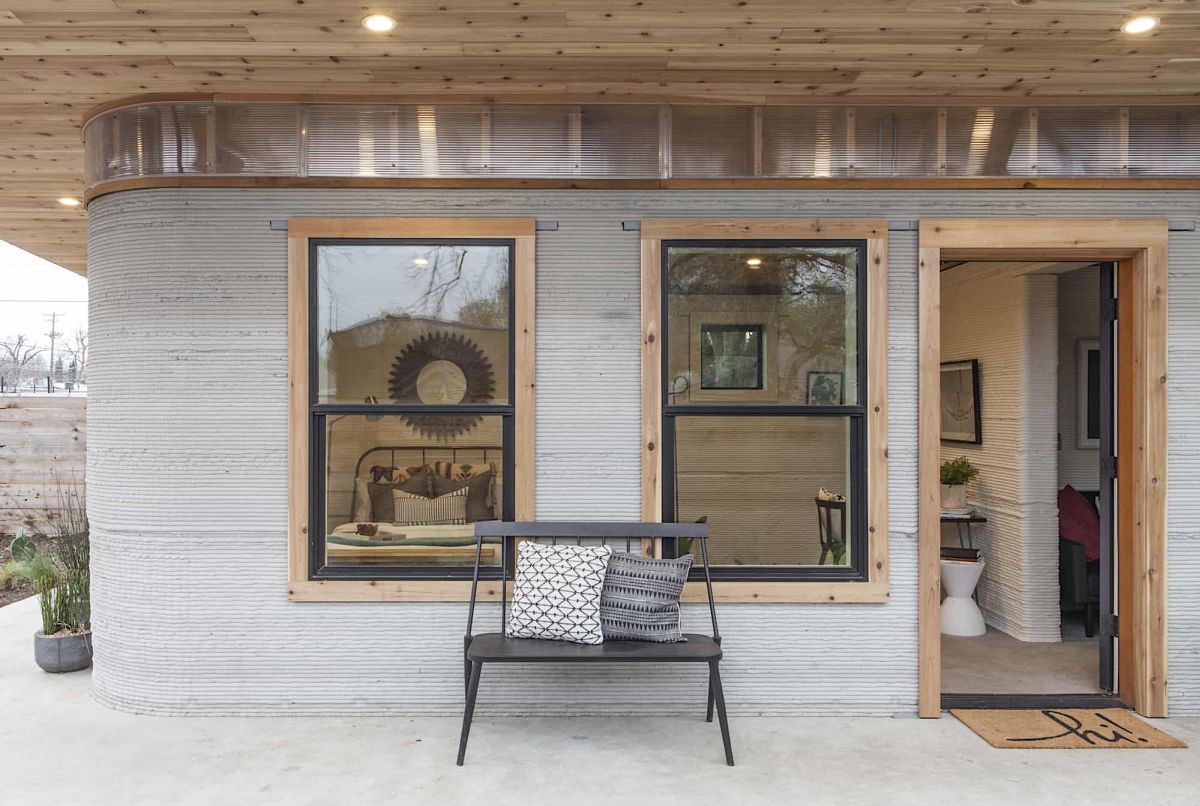 Modern 3D printed home by Icon design details