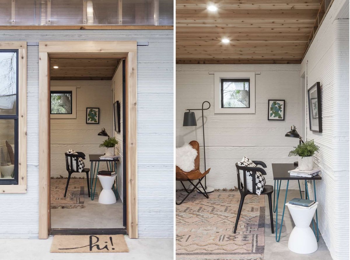 Modern 3D printed home by Icon - entryway