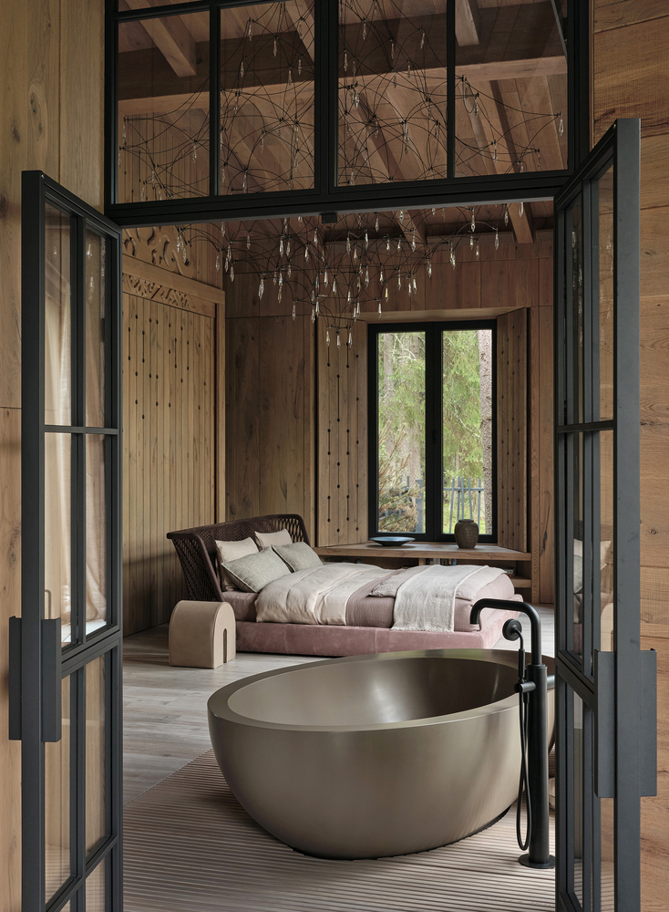 Modern Cabin Russian forest Hill House bedroom decor