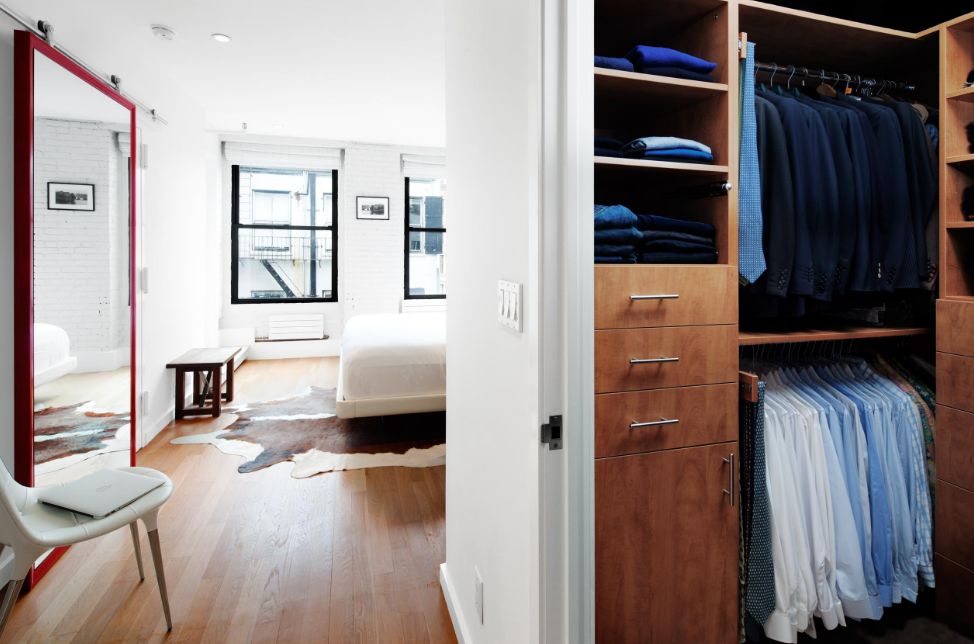 Modern Sliding Door with Mirror on Top