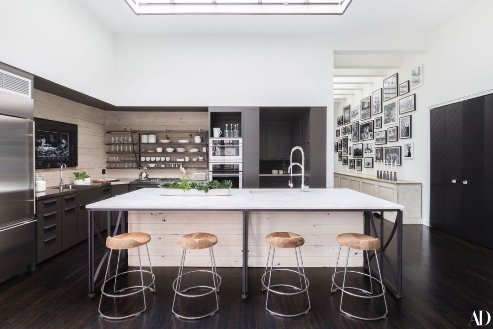 Modern Style Home featuring black cabinets