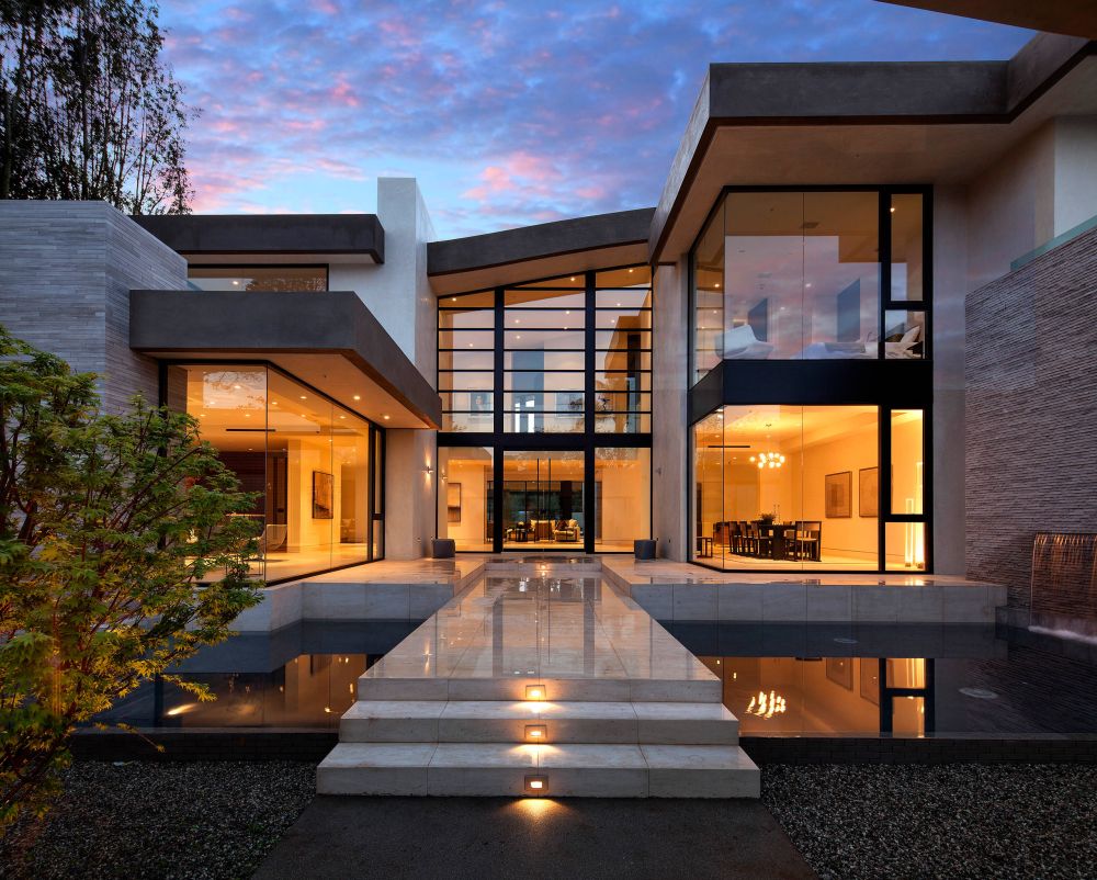 Modern Style Home with large floor to ceiling windows