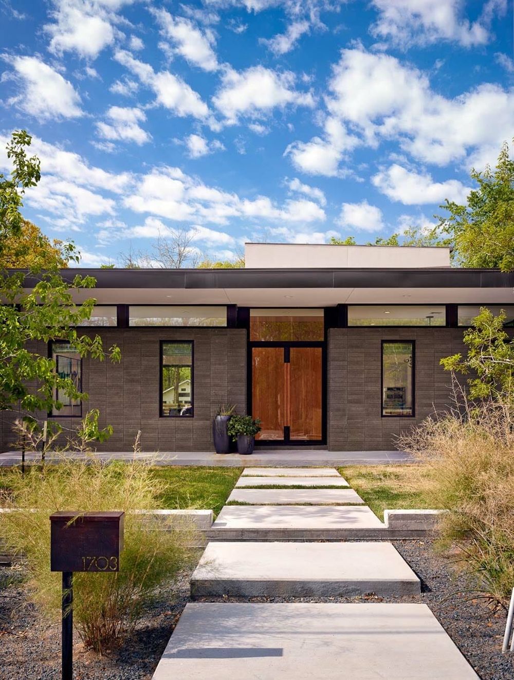 Modern Style Homes with large wooden doors