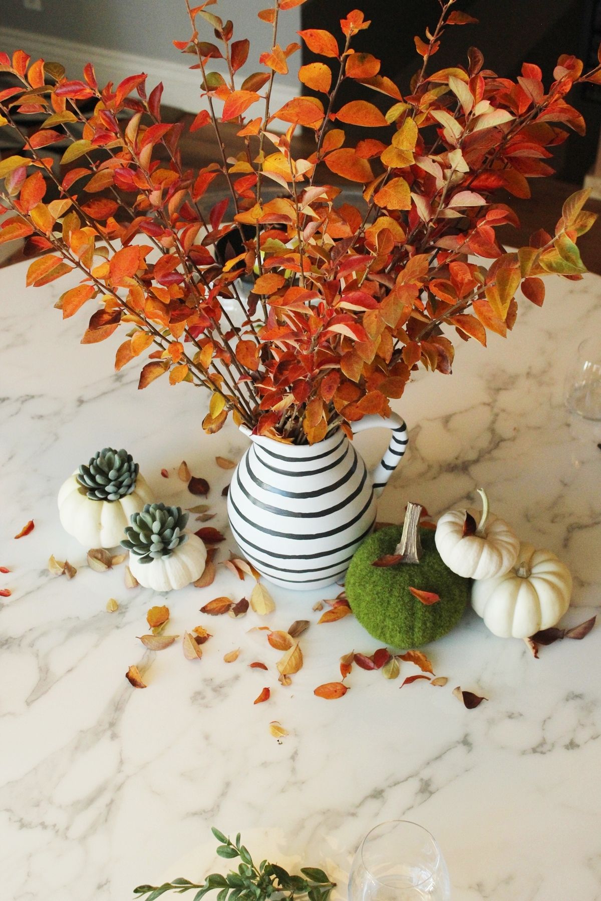 Modern Thanksgiving Table Setting - Autumn Orange