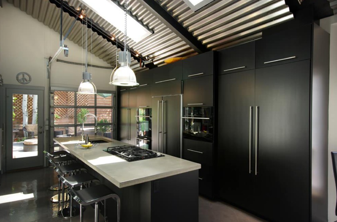 Modern black cabinets kitchen decor