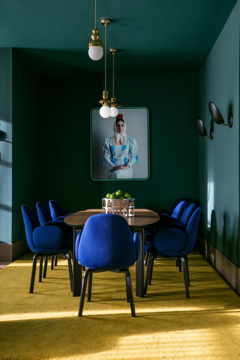 Modern blue dining room