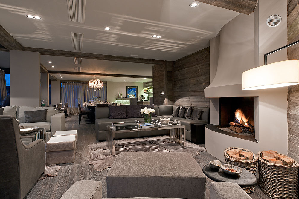 Modern chalet no14 fireplace