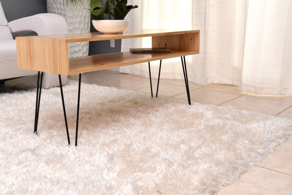 Modern coffee table with hairpin legs