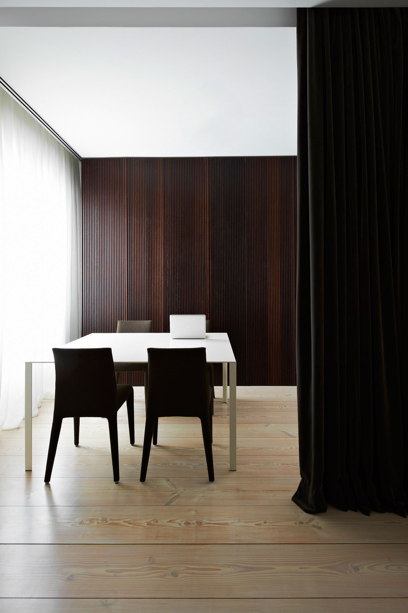 Modern dining area curtain divider