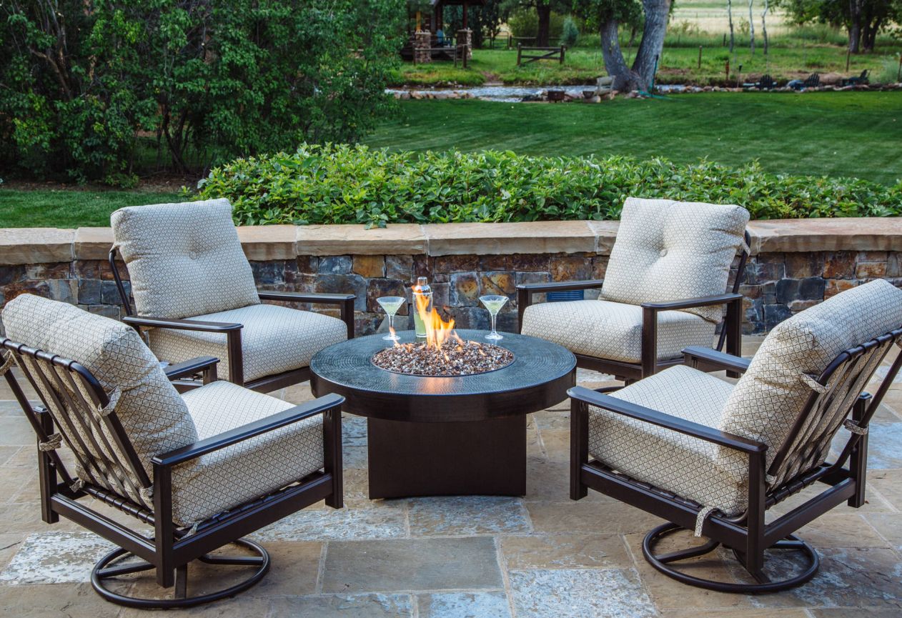 Modern fire pit seating