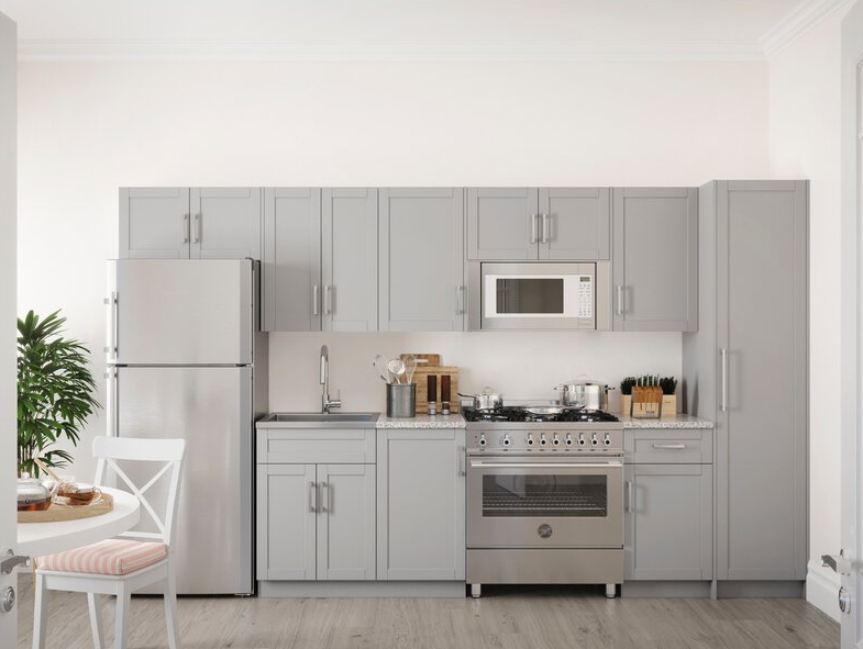 Match Your Fridge to the Gray Kitchen Cabinets