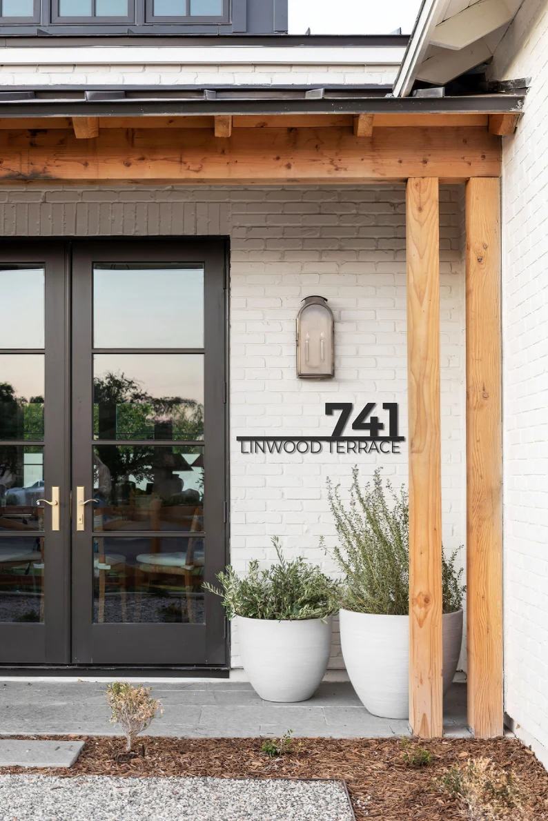 Modern house number sign