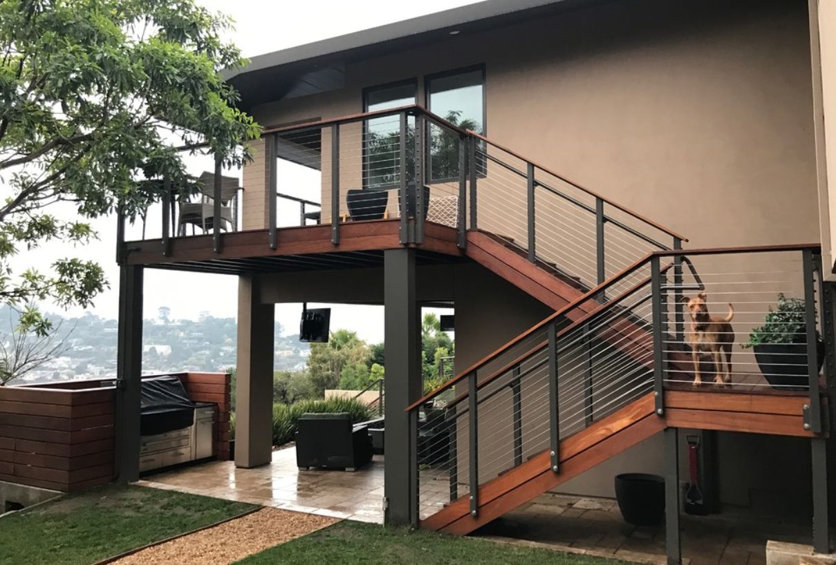 Modern house with an exterior stair